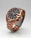 Analog Dial Brown Colour Stainless Steel Strap Chrono Design Dial Wrist Watch For Men 