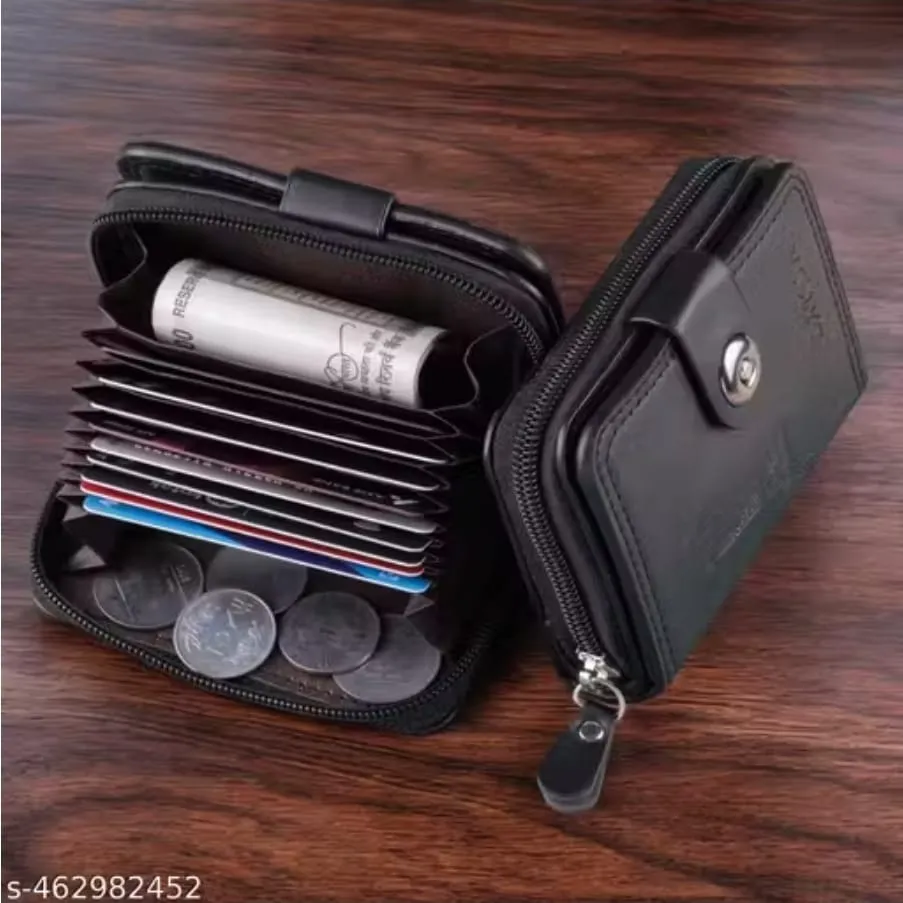 Unique Pocket Sized Stitched PU Leather Credit Debit Business Card Holder Wallet for Men & Women22