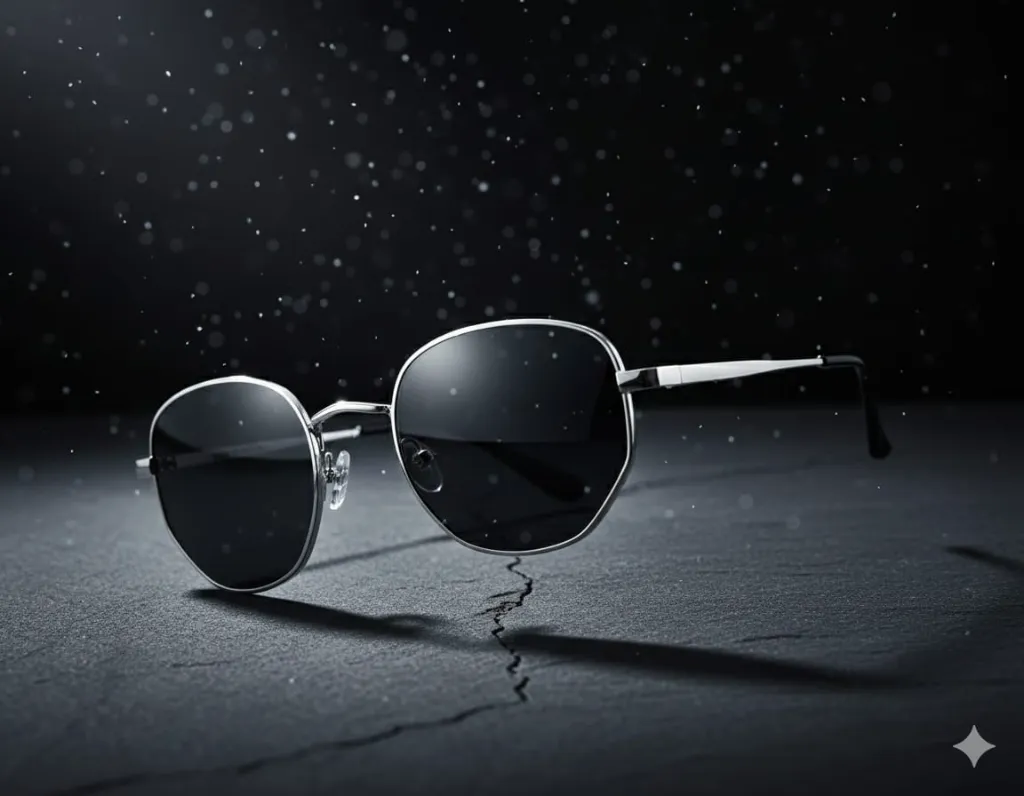 Oval Black Lens Silver Frame UV Protected Sunglasses for Men & Women