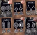 Jhumka Earrings For Women Stylish Jhumka | Earring Combo Pack of 6 for Girls | oxidised Earring Silver