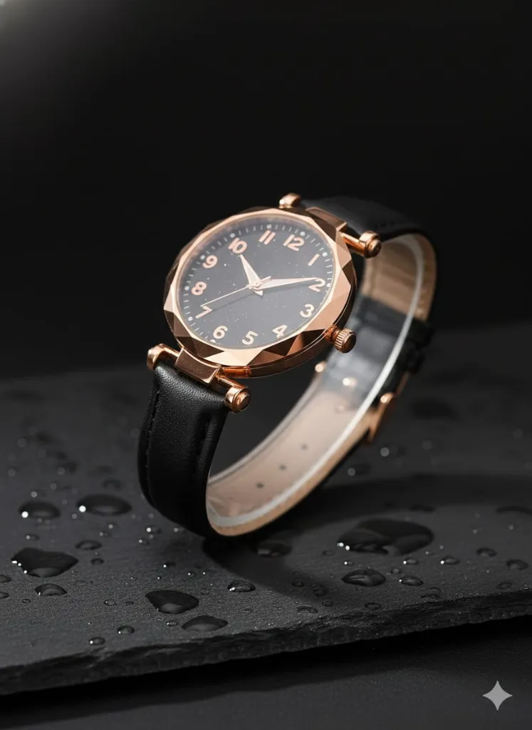 Best Quality Ethnic Embossed Designer Shine Round Dial with Slim Fit Leather Belt Women Analog Watches for Girls