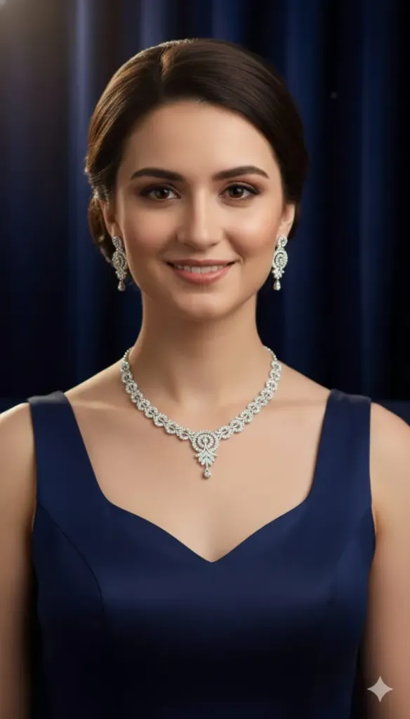 dmirable Necklace Set with Earrings for Women/Girls | Ideal for Party, Wedding and Festive Occasion