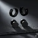 Stud Earrings for Men Combo of 2 Pairs Stainless Steel Dumbbell Black Stud Hoops Earrings for Men and Women