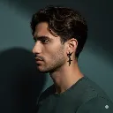 Black cross earring for men and women minimalist style