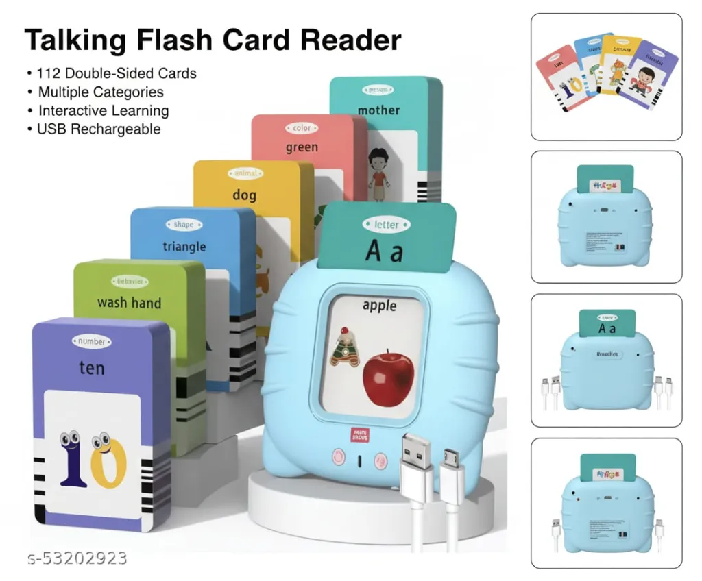 Rechargeable Educational Learning Talking Flash Cards For 2 Year Old Kids Boys Girls