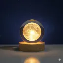 Glass Lamp 3D Ball Astronomy Night Lamp with Base for Living Room Ornament Solar System Fantasy Decoration LED Colourful Lighting Touch Base Moon Light (dolphin)
